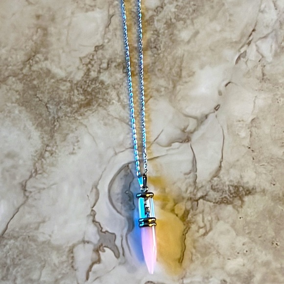 Rose Quartz & Meteorite Necklace - Picture 2 of 4